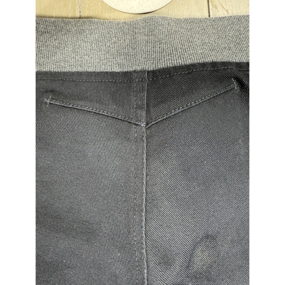 JLO Jennifer Lopez Flare Pants Womens 8 Black Gray Contrast Waistband Y2K Style - Picture 10 of 16
